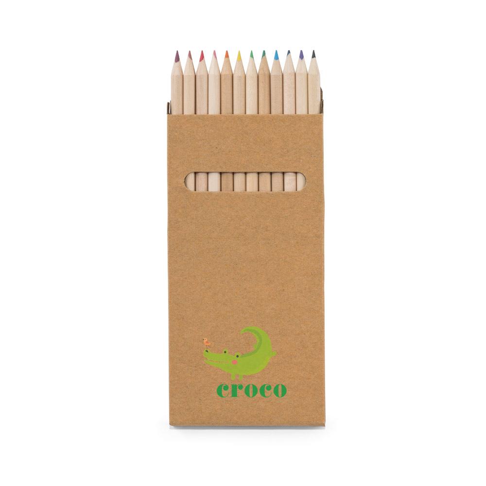 CROCO. Caixa de cartão com 12 lápis de cor