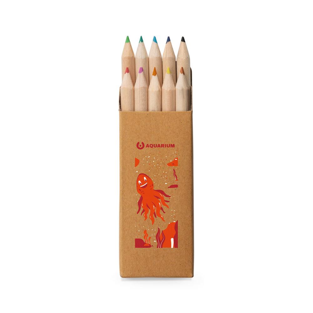 CRAFTI. Caixa de cartão com 10 mini lápis de cor