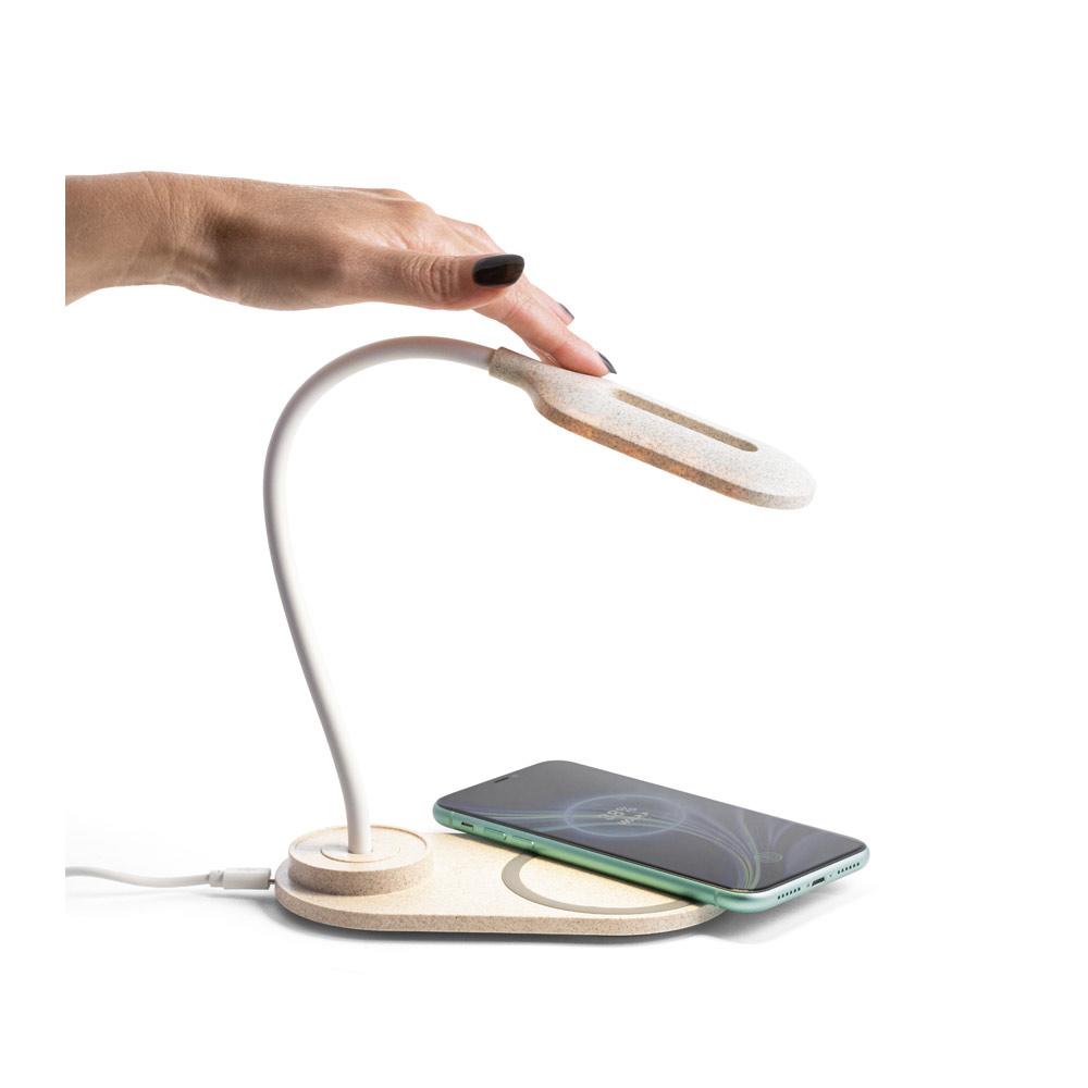 LEZZO. Luminária de mesa com carregador wireless