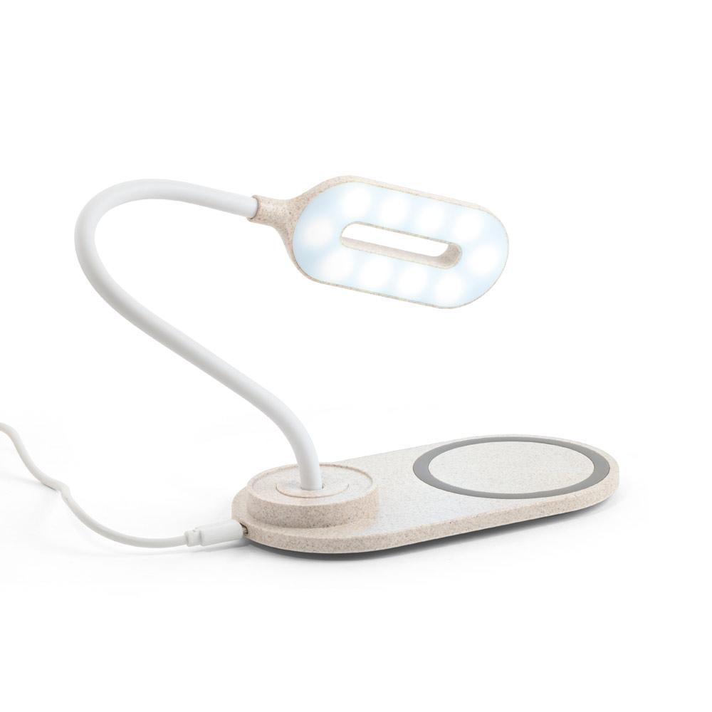 LEZZO. Luminária de mesa com carregador wireless